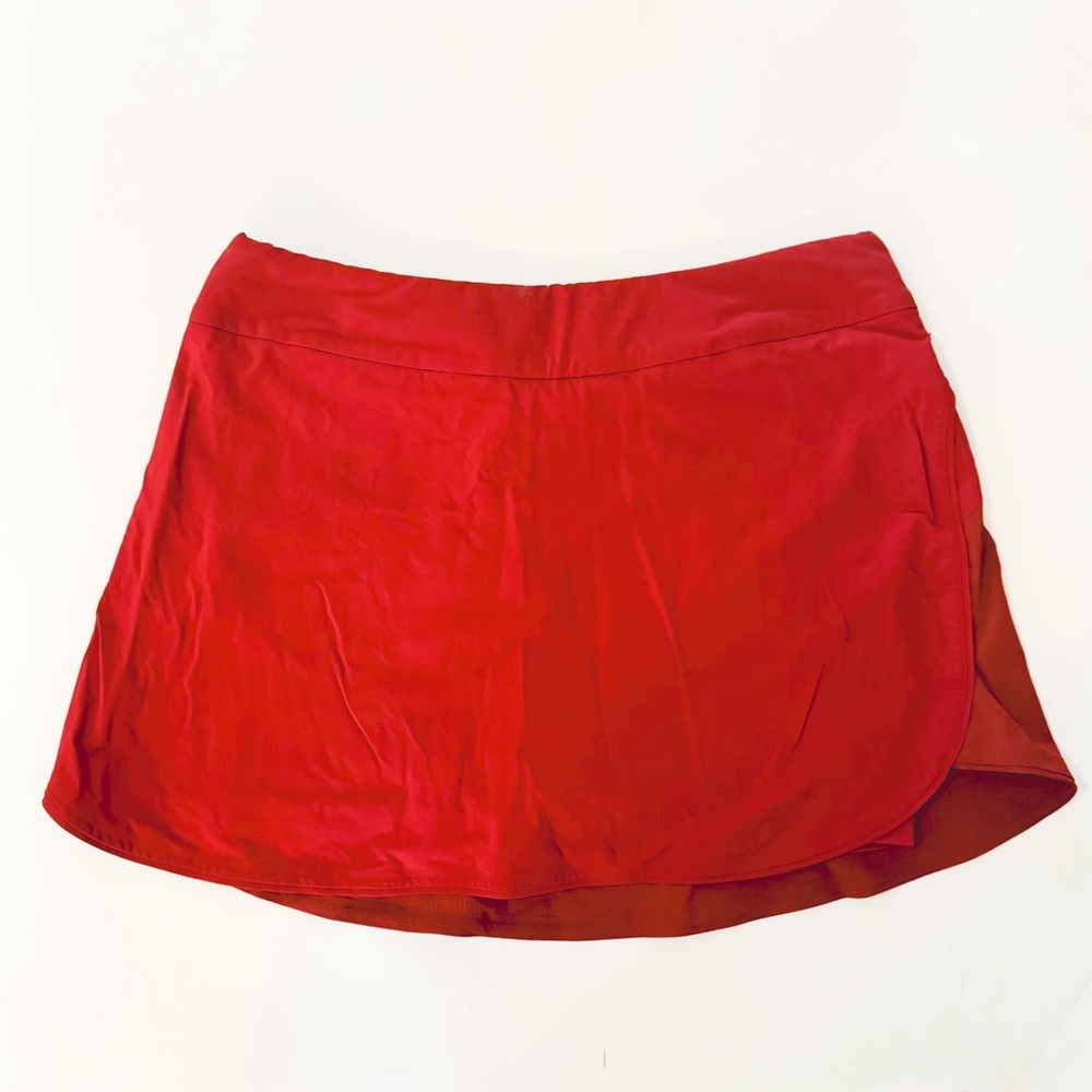 OUTDOOR VOICES RED MINI TENNIS SKIRT
